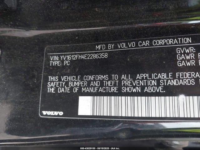 Volvo b5254t12 2014 YV1612FH4E2286358 Image 9