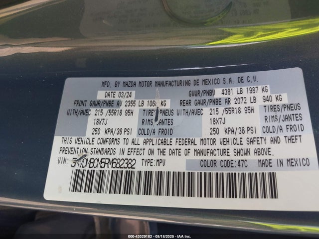 Mazda pyukd 2024 3MVDMBCM5RM682382 Image 9