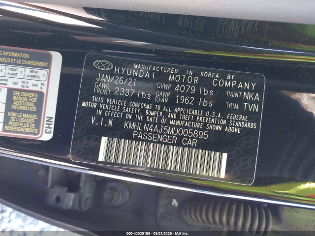 KMHLN4AJ5MU005895 Hyundai gdi kappa