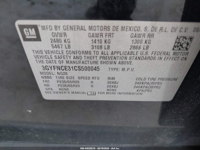 2012 CADILLAC SRX 3GYFNCE31CS500045 Photo 8