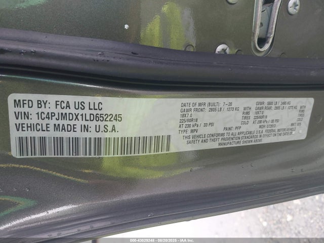 1C4PJMDX1LD652245 Jeep 2020