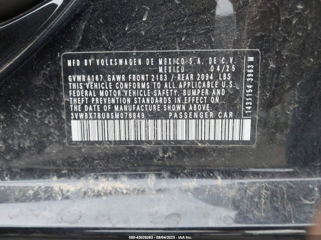 3VWBX7BU8SM076849 Volkswagen tsi