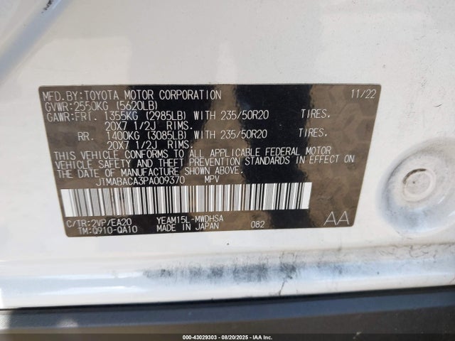 Toyota 1ym motor 2023 JTMABACA3PA009370 Image 9