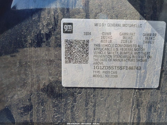 Chevrolet lfv 2025 1G1ZD5ST5SF146743 Image 9