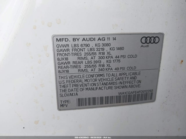 2015 AUDI Q7 WA1CGAFE4FD012293 Photo 8