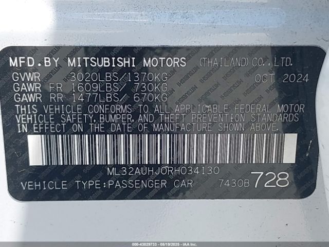 2024 MITSUBISHI MIRAGE ML32AUHJ0RH034130 Photo 8
