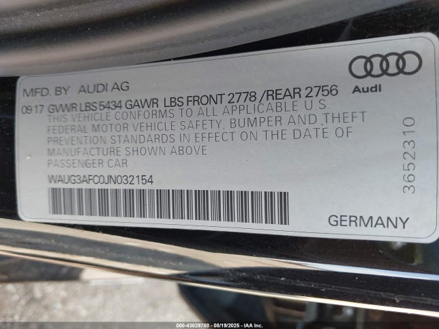 2018 AUDI A6 WAUG3AFC0JN032154 Photo 8