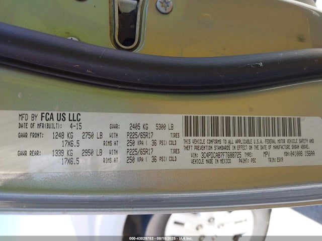 Dodge 2015 2015 3C4PDCAB7FT688725 Image 9