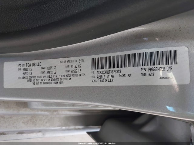 1C3CCCAB1FN673319 Chrysler 200