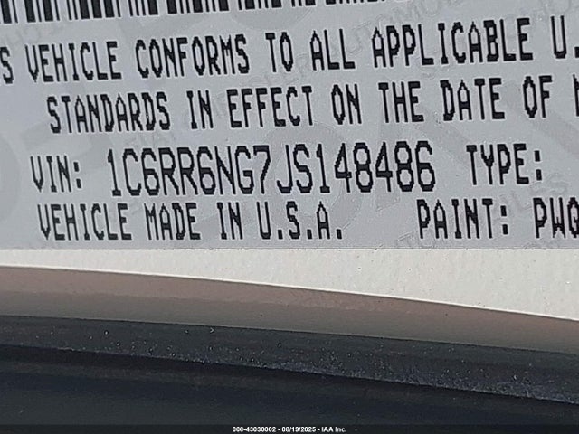 RAM 1500 2018 1C6RR6NG7JS148486 Image 9
