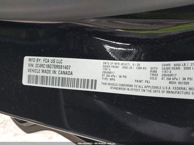 Chrysler 2025 2025 2C4RC1BG7SR581407 Image 9