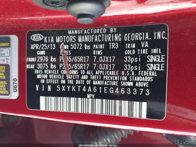 5XYKT4A61EG463373 KIA dohc t-gdi theta-ii
