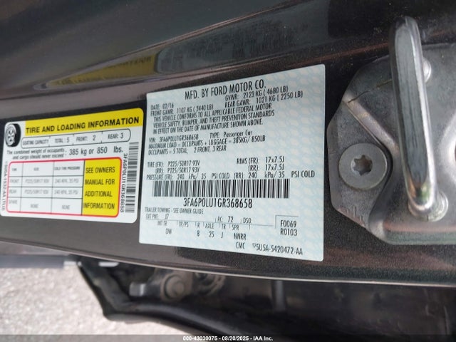 Ford 2016 2016 3FA6P0LU1GR368658 Image 9