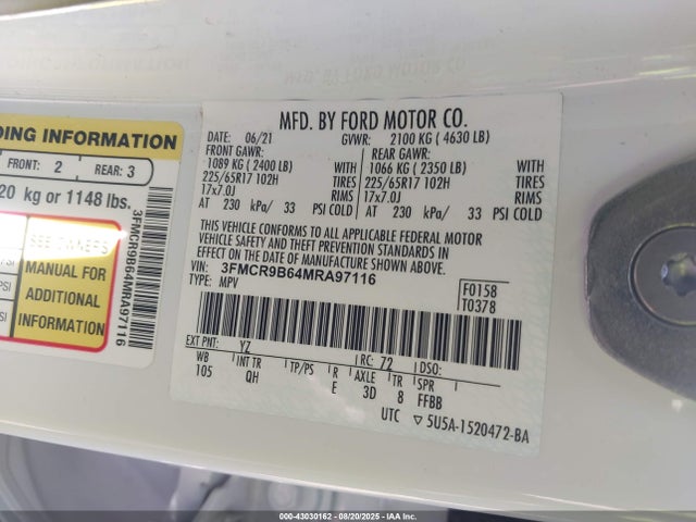 3FMCR9B64MRA97116 Ford dragon
