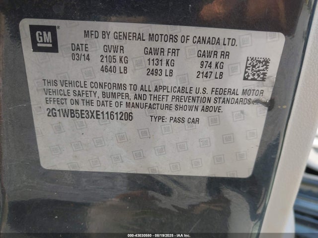 2G1WB5E3XE1161206 Chevrolet lfx