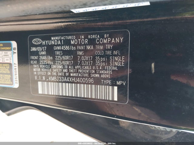 Hyundai gdi nu 2017 KM8J33A4XHU400596 Image 9