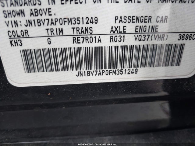 Infiniti Q50 2015 JN1BV7AP0FM351249 Image 9