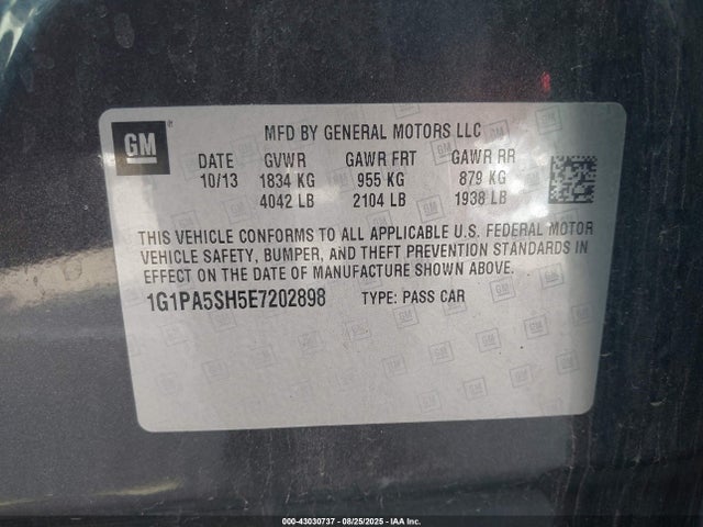 1G1PA5SH5E7202898 Chevrolet luw