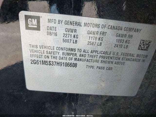 2017 CADILLAC XTS 2G61M5S37H9106608 Photo 8