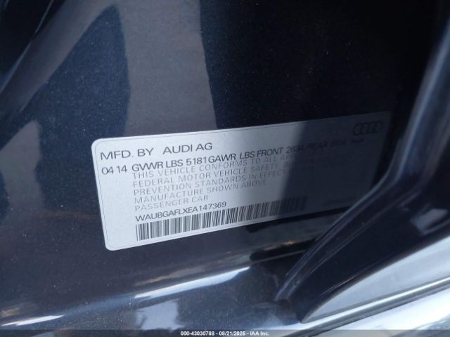 2014 AUDI S4 WAUBGAFLXEA147369 Photo 8