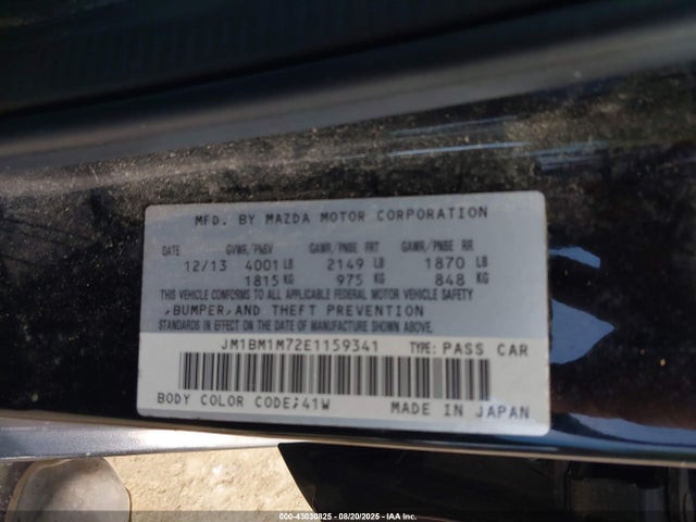 JM1BM1M72E1159341 Mazda pe