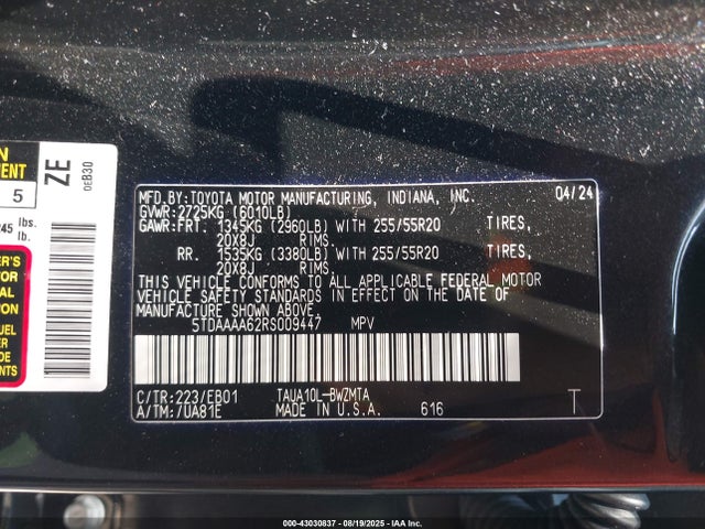 Lexus t24a-fts 2024 5TDAAAA62RS009447 Image 9