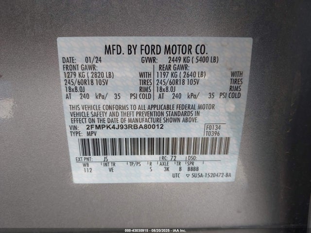 2FMPK4J93RBA80012 Ford gtdi