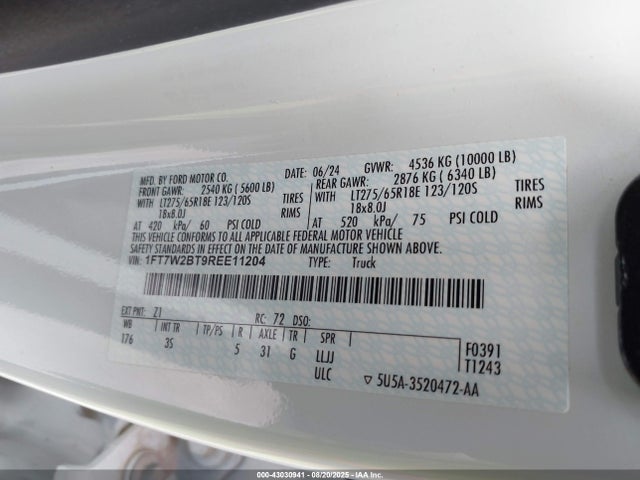 Ford 2024 2024 1FT7W2BT9REE11204 Image 9