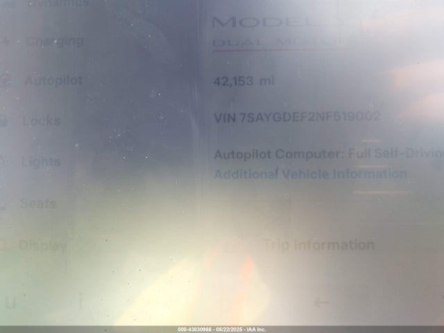 Tesla Model Y 2022 7SAYGDEF2NF519002 Image 7