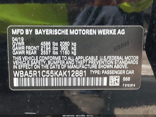 WBA5R1C55KAK12881 BMW 330I