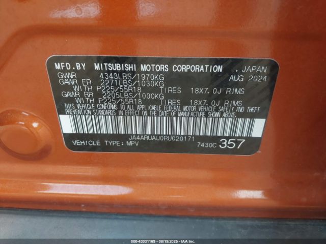 2024 MITSUBISHI OUTLANDER SPORT JA4ARUAU0RU020171 Photo 8