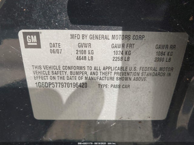 2007 CADILLAC CTS 1G6DP577970196420 Photo 8