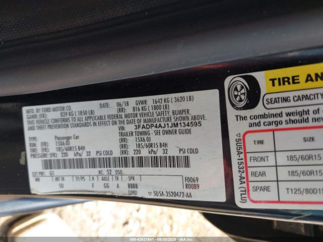 2018 FORD FIESTA 3FADP4AJ1JM134595 Photo 8