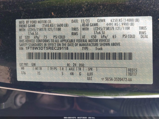 1FT8W3DT5REC29118 Ford 2024