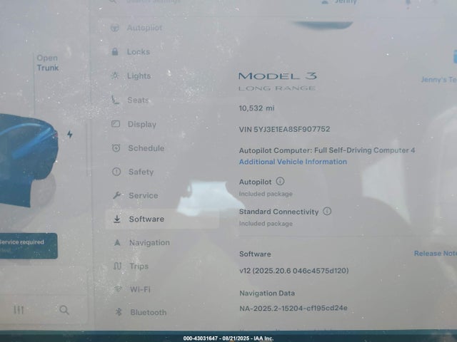 2025 TESLA MODEL 3 5YJ3E1EA8SF907752 Photo 6