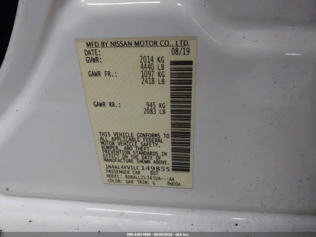 1N4AL4FV1LC149855 Nissan Altima