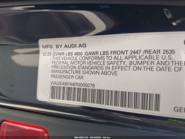 2024 AUDI A4 WAUEABF44RN005076 Photo 8