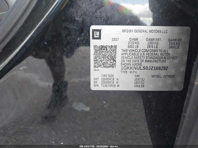 2018 GMC ACADIA 1GKKNULS0JZ188292 Photo 8