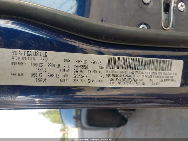 Jeep Compass 2017 3C4NJDBB1HT647420 Image 9