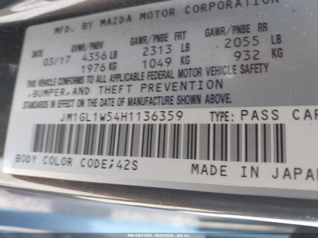 JM1GL1W54H1136359 Mazda py
