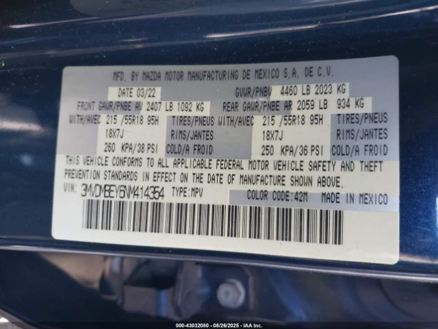 2022 MAZDA CX-30 3MVDMBEY6NM414354 Photo 8
