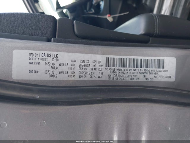 1C4RJFBG8KC637673 Jeep 2019