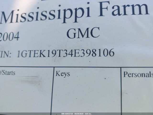 2004 GMC SIERRA 1500 1GTEK19T34E398106 Photo 8