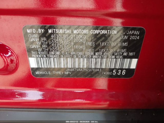 2024 MITSUBISHI ECLIPSE CROSS JA4ATVAA7RZ076043 Photo 8