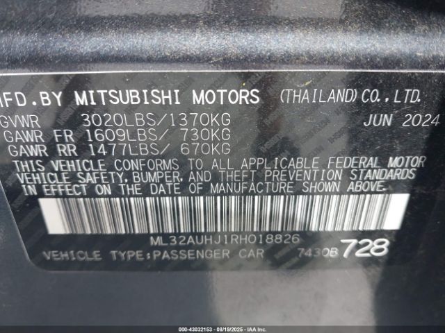 2024 MITSUBISHI MIRAGE ML32AUHJ1RH018826 Photo 8