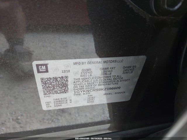 2019 CADILLAC XT5 1GYKNCRS9KZ196609 Photo 8
