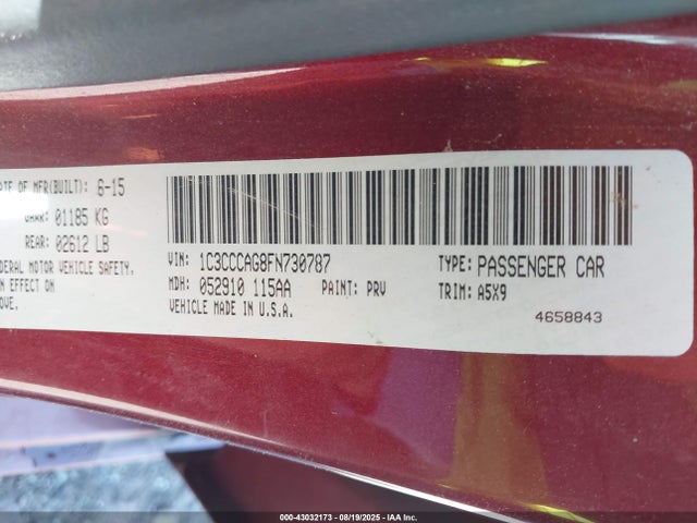 Chrysler 2015 2015 1C3CCCAG8FN730787 Image 9