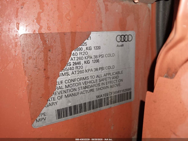 Audi 45 tfsi 2.0t 2021 WA1EECF35M1153560 Image 9