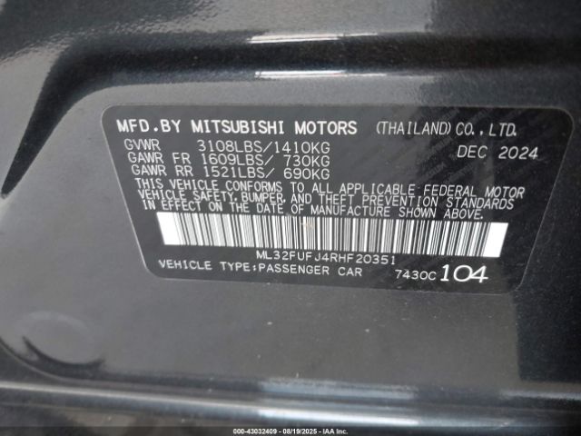 2024 MITSUBISHI MIRAGE G4 ML32FUFJ4RHF20351 Photo 8