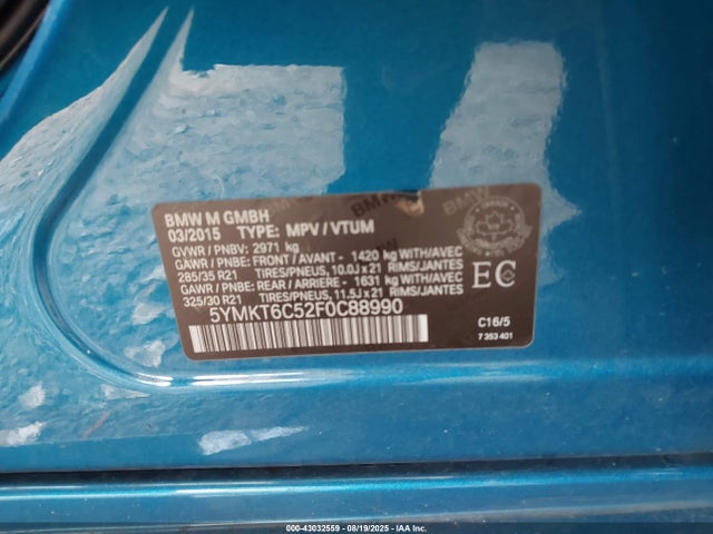BMW X5 2015 5YMKT6C52F0C88990 Image 9